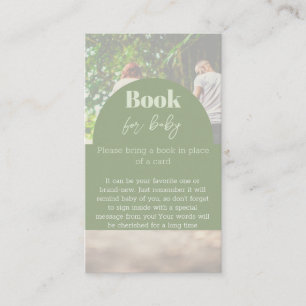 Modern Greenery Photo Book for Baby shower Game Visitekaartje