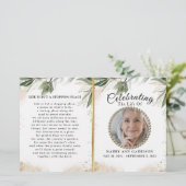 Modern Greenery Photo Celebration of Life Programm (Staand voorkant)