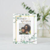Modern Greenery PHOTO Wedding Save the Date QRcode (Staand voorkant)
