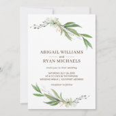 Modern Greenery Sage Green Boho Eucalyptus Wedding Kaart (Voorkant)