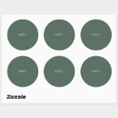Modern Greenery Sage Moss Plain Simple Wedding Ronde Sticker (Vel)