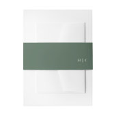Modern Greenery Sage Moss Plain Simple Wedding Uitnodigingen Wikkel (Voorkant Voorbeeld)