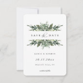 Modern Greenery Save the Date Aankondiging (Voorkant)