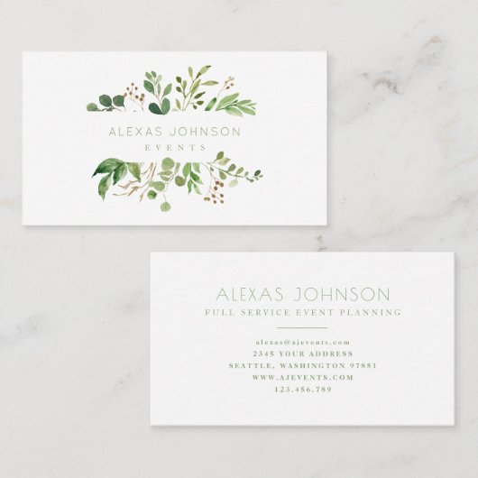 Modern Greenery Spring Visitekaartje (Voorkant / Achterkant)