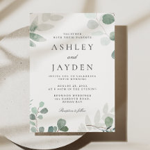 Modern Greenery Spring Wedding Uitnodiging