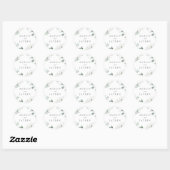 Modern Greenery Spring Wedding Uitnodiging Ronde Sticker (Vel)
