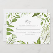 Modern Greenery Summer Wedding RSVP Kaart (Voorkant)