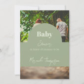Modern Greenery Tropical Family Foto Baby shower Kaart (Voorkant)