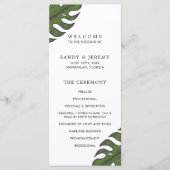 Modern Greenery Tropical Wedding Programmakaart (Voorkant)