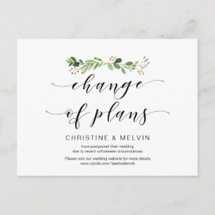 Modern Greenery, verandering plannen uitgesteld Briefkaart