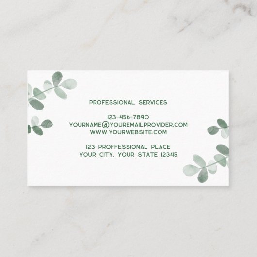 Modern Greenery Visitekaartje (Achterkant)