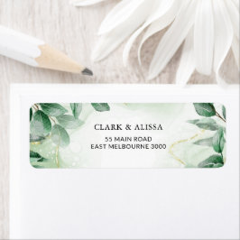 Modern Greenery Waterverf Foliage Address Label