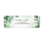 Modern Greenery Waterverf Foliage Address Label (Voorkant)