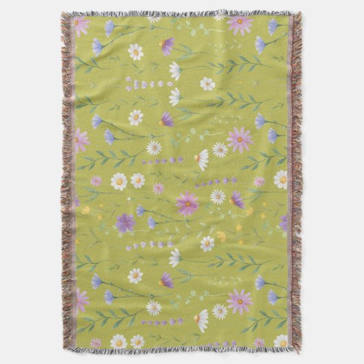 Modern Greenery Waterverf Rustiek Botanische Bloem Deken (Voorkant Verticaal)