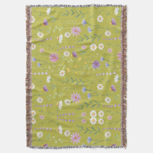 Modern Greenery Waterverf Rustiek Botanische Bloem Deken (Voorkant Verticaal)