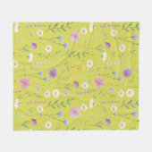Modern Greenery Waterverf Rustiek Botanische Bloem Fleece Deken (Voorkant (Horizontaal))