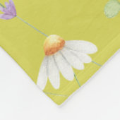 Modern Greenery Waterverf Rustiek Botanische Bloem Fleece Deken (Hoek)