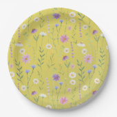 Modern Greenery Waterverf Rustiek Botanische Bloem Papieren Bordje (Voorkant)