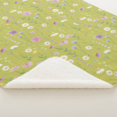 Modern Greenery Waterverf Rustiek Botanische Bloem Sherpa Deken (3/4)