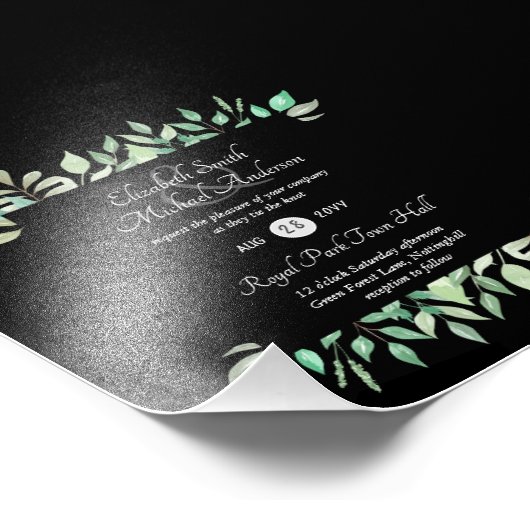 Modern Greenery Wedding-budget Foto Afdruk (Hoek)