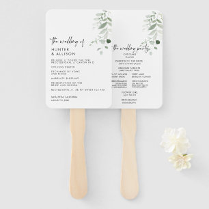 Modern Greenery Wedding Programme Fan Handwaaier