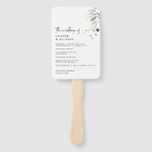 Modern Greenery Wedding Programme Fan Handwaaier (Voorkant)