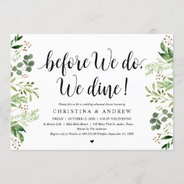 Modern Greenery, Wedding Rehearsal Dinner Kaart