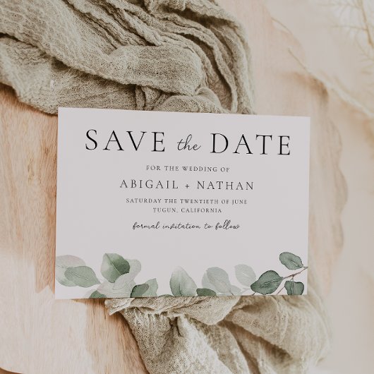 Modern Greenery Wedding Save The Date