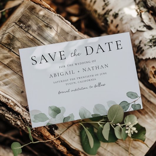 Modern Greenery Wedding Save The Date