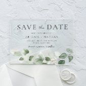 Modern Greenery Wedding Save the Date Acryl Uitnodigingen