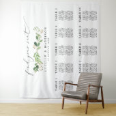 Modern Greenery Wedding Seating Plan Wandkleed (In situ)