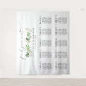 Modern Greenery Wedding Seating Plan Wandkleed (Voorkant)