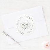 Modern Greenery Wedding Thank You Favor Ronde Sticker (Envelop)
