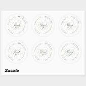 Modern Greenery Wedding Thank You Favor Ronde Sticker (Vel)