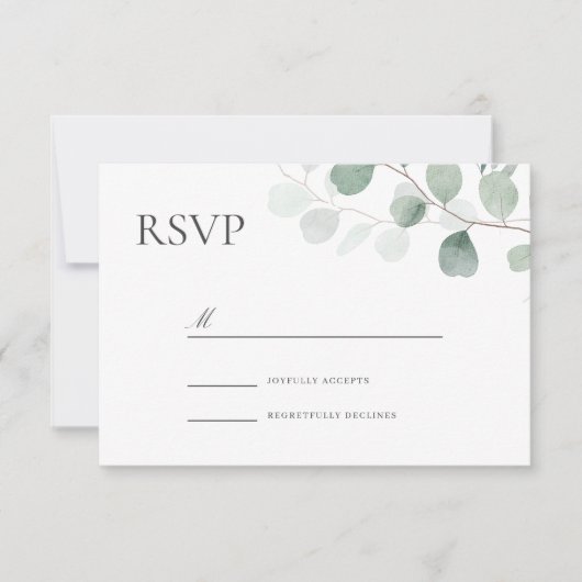 Modern Greenery Wedding voor elke gelegenheid RSVP Kaartje (Voorkant)