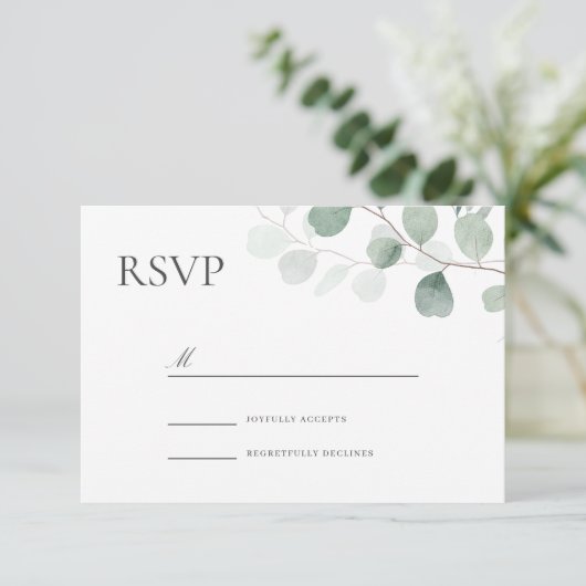 Modern Greenery Wedding voor elke gelegenheid RSVP Kaartje (Staand voorkant)