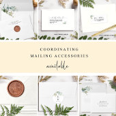 Modern Greenery Wedding w/ Perforated RSVP All I In One Uitnodiging