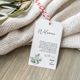 Modern Greenery White Destination Wedding Welcome Cadeaulabel