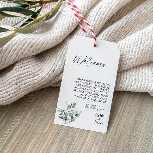 Modern Greenery White Destination Wedding Welcome Cadeaulabel