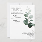 Modern Greenery White Niets Fancy Photo Wedding Kaart (Voorkant)