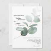 Modern Greenery White Photo Wedding Kaart (Voorkant)