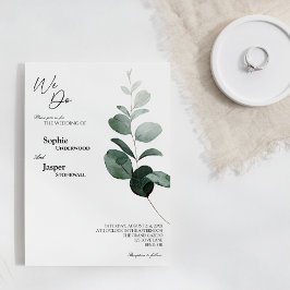 Modern Greenery White We doen een huwelijksuitnodi Kaart