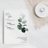 Modern Greenery White We doen een huwelijksuitnodi Kaart