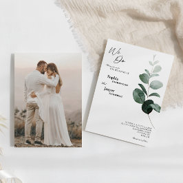 Modern Greenery White We maken foto-bruiloft Kaart