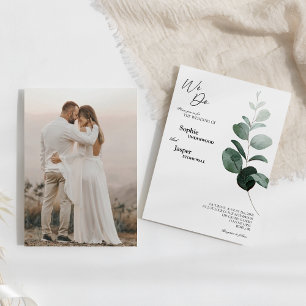 Modern Greenery White We maken foto-bruiloft Kaart