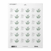 Modern Greenery White Wedding Address Etiket (Full Sheet)