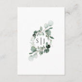 Modern Greenery White Wedding Details Informatiekaartje (Achterkant)