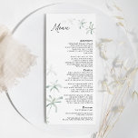 Modern Greenery White Wedding Flat Menu<br><div class="desc">Dit moderne, groene, witte, platte menuontwerp van de bruiloft biedt een eenvoudige mix en past coördinerende stijlen in zwart-wit aan met delicate groene elementen, waardoor u een grijze bloei kunt realiseren rond eenvoudige, geavanceerde typografie en een prachtig, minimaal kalligrafiekscript. De waterverf eucalyptus en andere botanische bladeren zijn prachtig doorheen, met...</div>