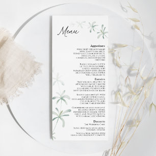 Modern Greenery White Wedding Flat Menu