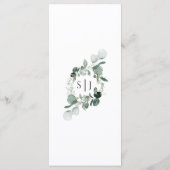Modern Greenery White Wedding Flat Menu (Achterkant)